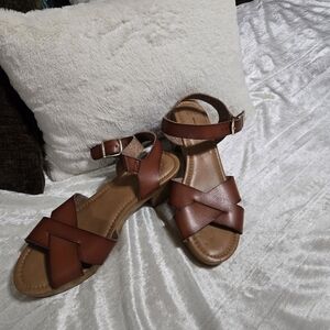 Time and Tru Tan Women's Sandals Size 8